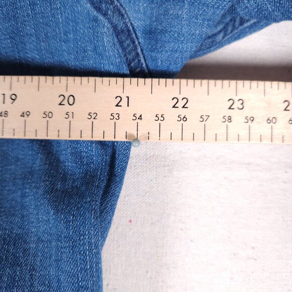 Natural Reflections Denim Shirt Dress Tunic Womens 16 Blue Raw Hem Boho Grunge - Picture 5 of 16